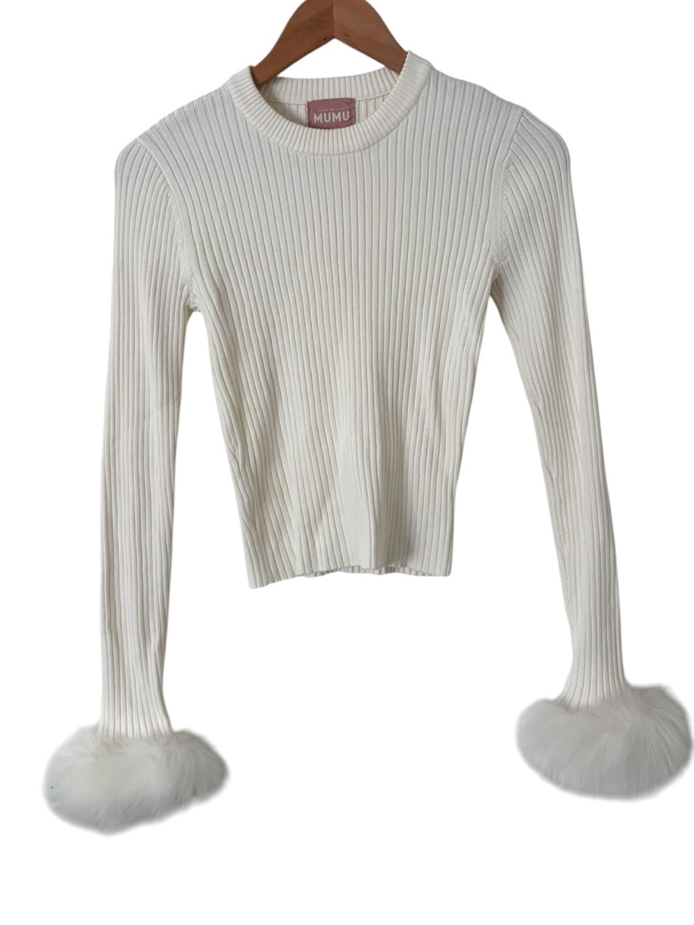 Show Me Your MuMu Fran Faux Fur Ribbed Top - Picture 2 of 4